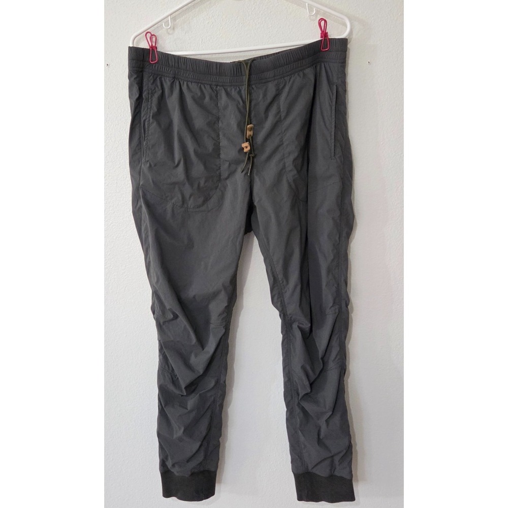 Relwen Men's Wind Resistant Stretch Nylon Jogger Pants Soft Knit Lining Gray Med